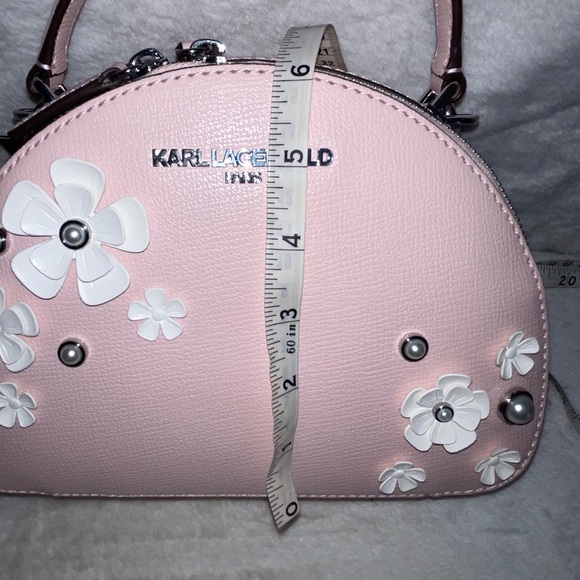 NWT Karl Lagerfeld Paris Maybelle Pink Crossbody Bag with Floral Design - Picture 4 of 11